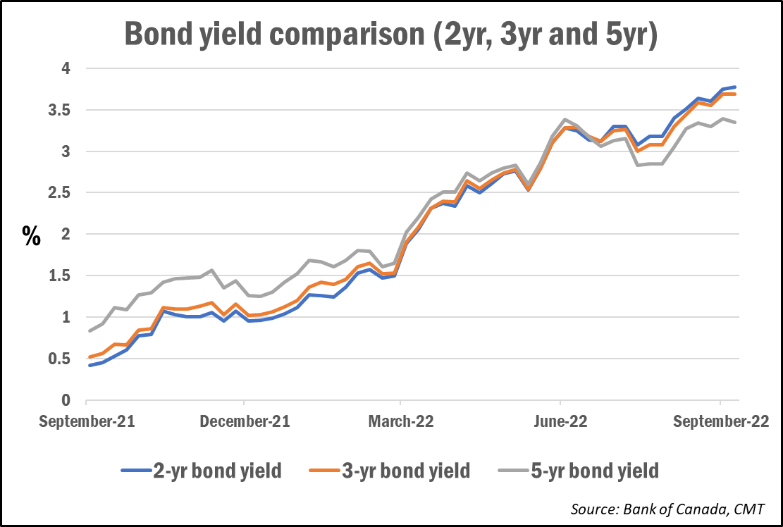 2 3 5 year bond yield chart