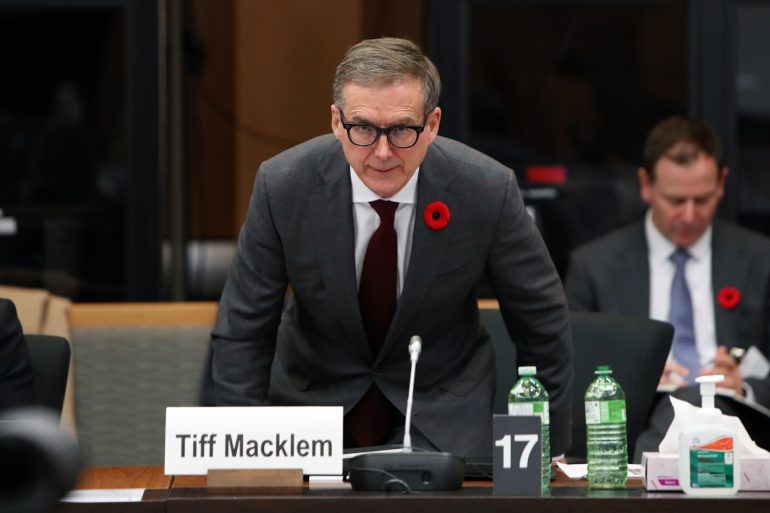 Bank of Canada Governor Tiff Macklem before Senate committee